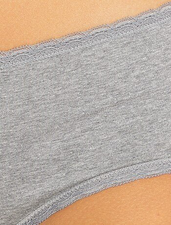 Set di 3 culotte cotone finitura pizzo