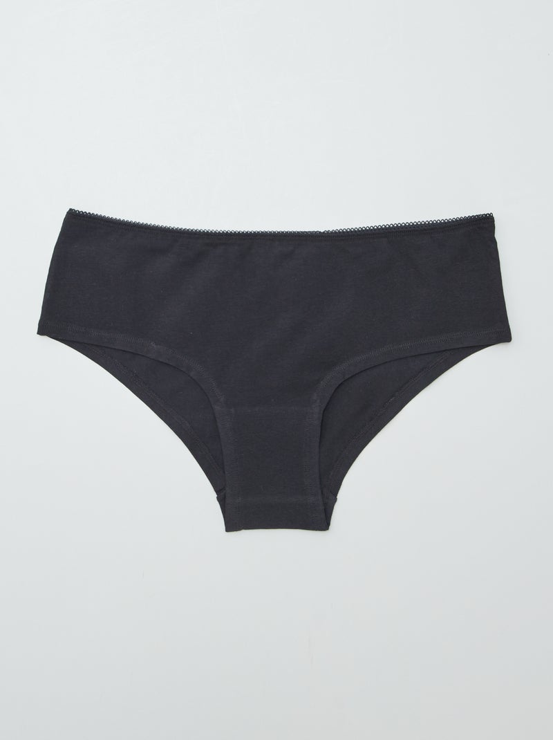 Set di 3 culotte in cotone nero - Kiabi