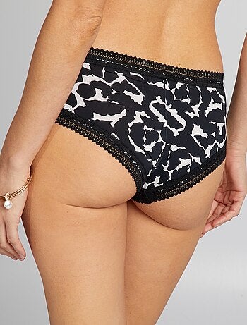 Set di 3 culotte in microfibra stampata