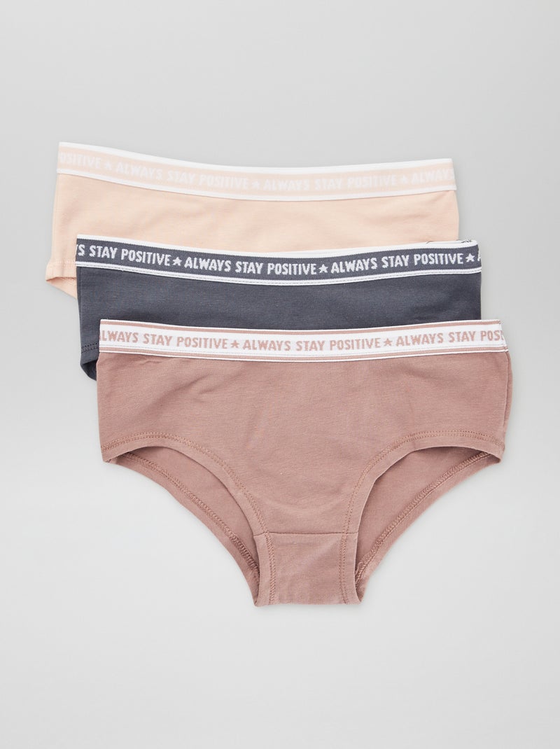 Set di 3 culotte stretch ROSA - Kiabi