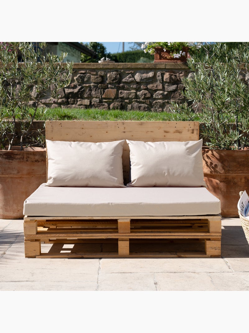 Set di 3 cuscini impermeabili per pallet da esterno MINORQUE sfoderabili Ecru - Kiabi
