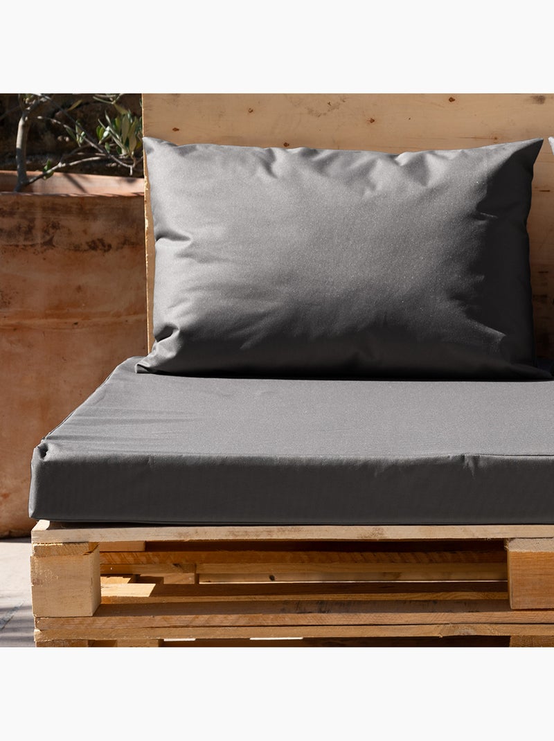 Set di 3 cuscini per tavolozza da esterno in tessuto spalmato impermeabile Grigio antracite - Kiabi
