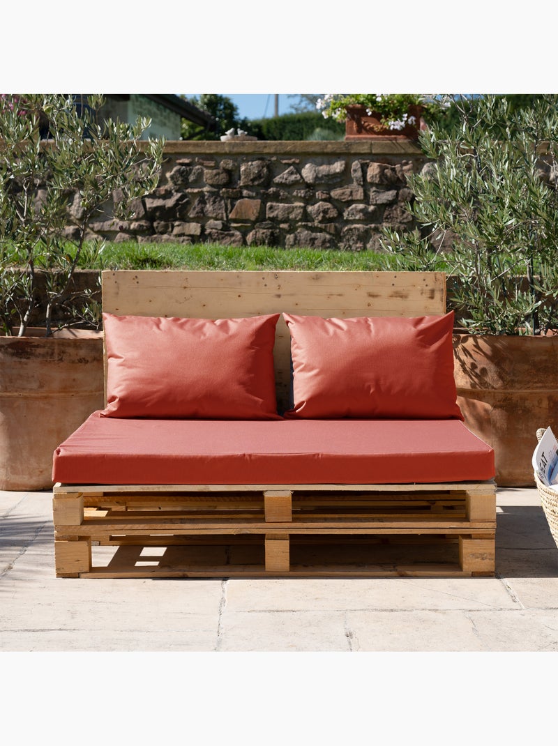 Set di 3 cuscini per tavolozza da esterno in tessuto spalmato impermeabile Rosso ciliegia - Kiabi