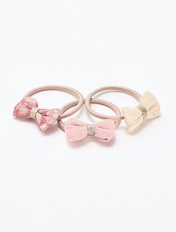 Set di 3 elastici con fiocco fantasia