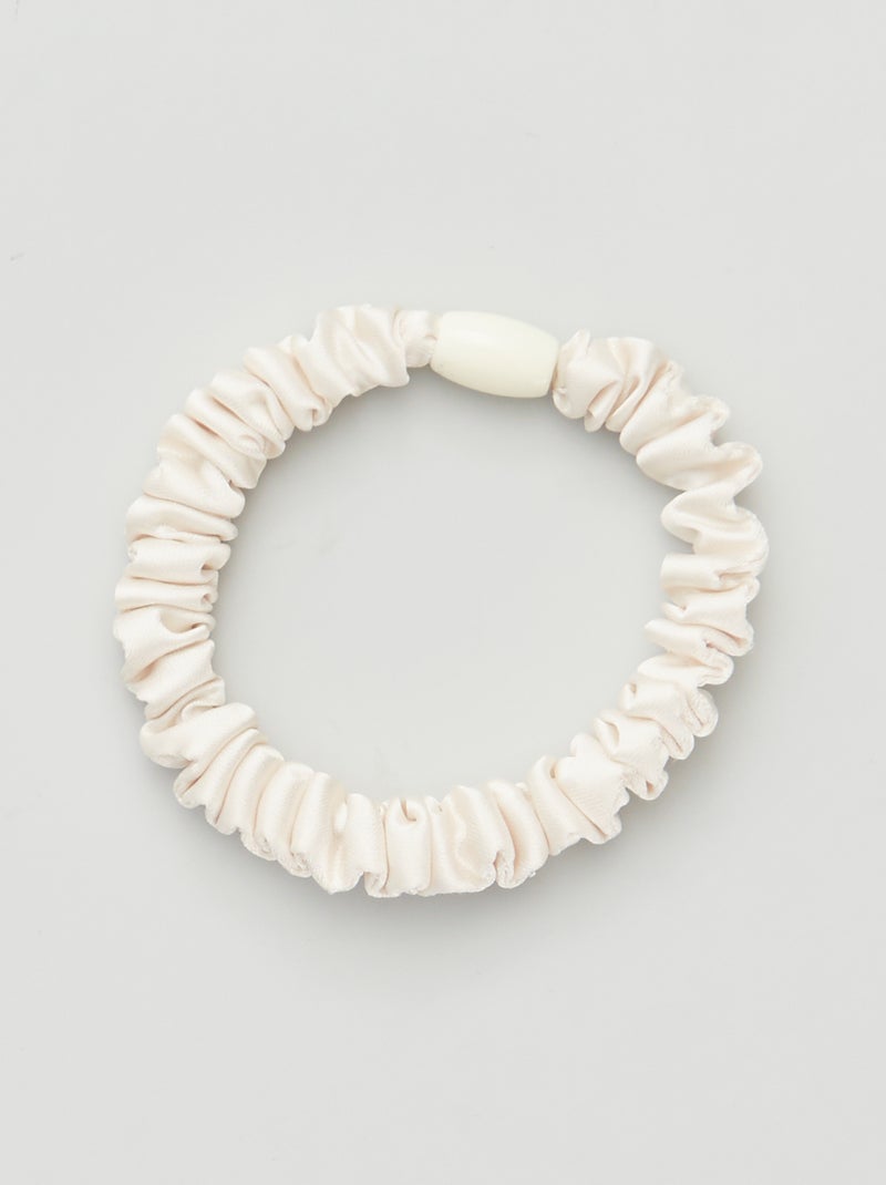 Set di 3 elastici + scrunchy satinati Bianco crema - Kiabi