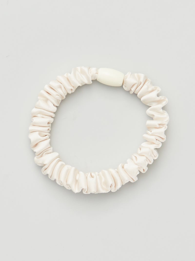 Set di 3 elastici + scrunchy satinati Bianco crema - Kiabi