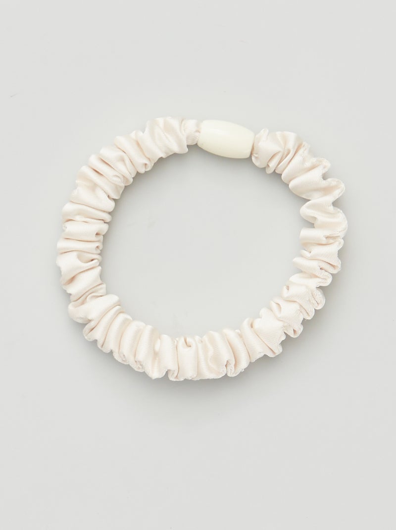 Set di 3 elastici + scrunchy satinati Bianco crema - Kiabi