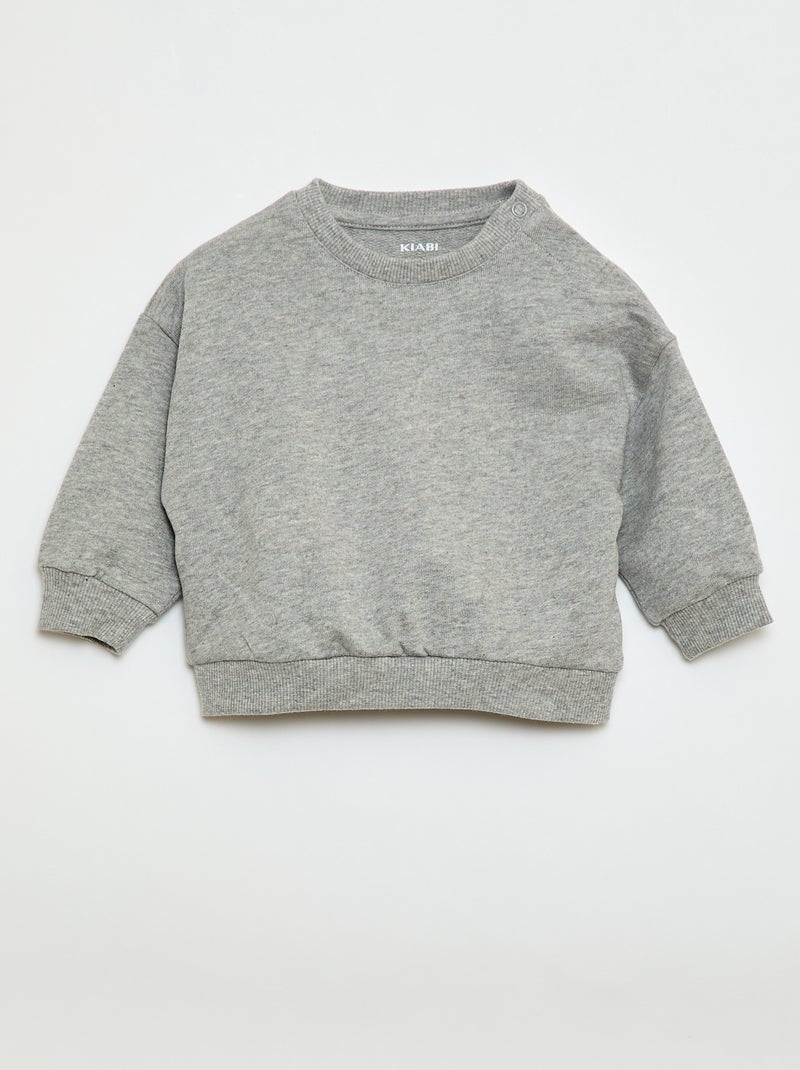 Set di 3 felpe tinta unita Grigio - Kiabi