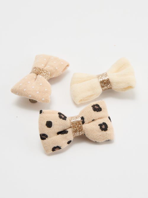 Set di 3 fermagli a coccodrillo con fiocchi - Kiabi