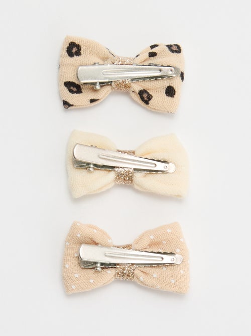 Set di 3 fermagli a coccodrillo con fiocchi - Kiabi
