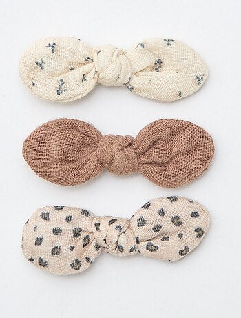 Set di 3 fermagli per capelli con fiocco