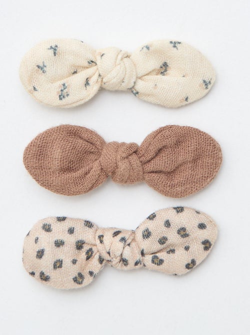 Set di 3 fermagli per capelli con fiocco - Kiabi