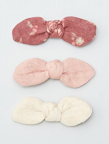 Set di 3 fermagli per capelli con fiocco