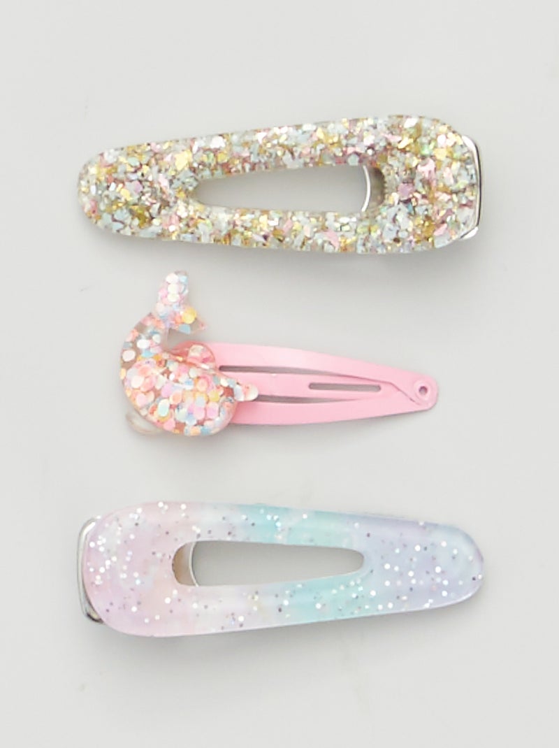 Set di 3 fermagli per capelli multicolore - Kiabi