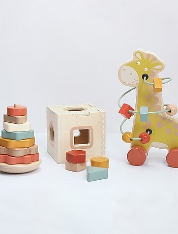 Set di 3 giocattoli educativi in legno