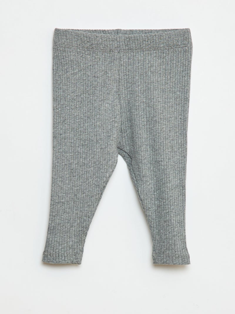 Set di 3 leggings a coste Beige - Kiabi