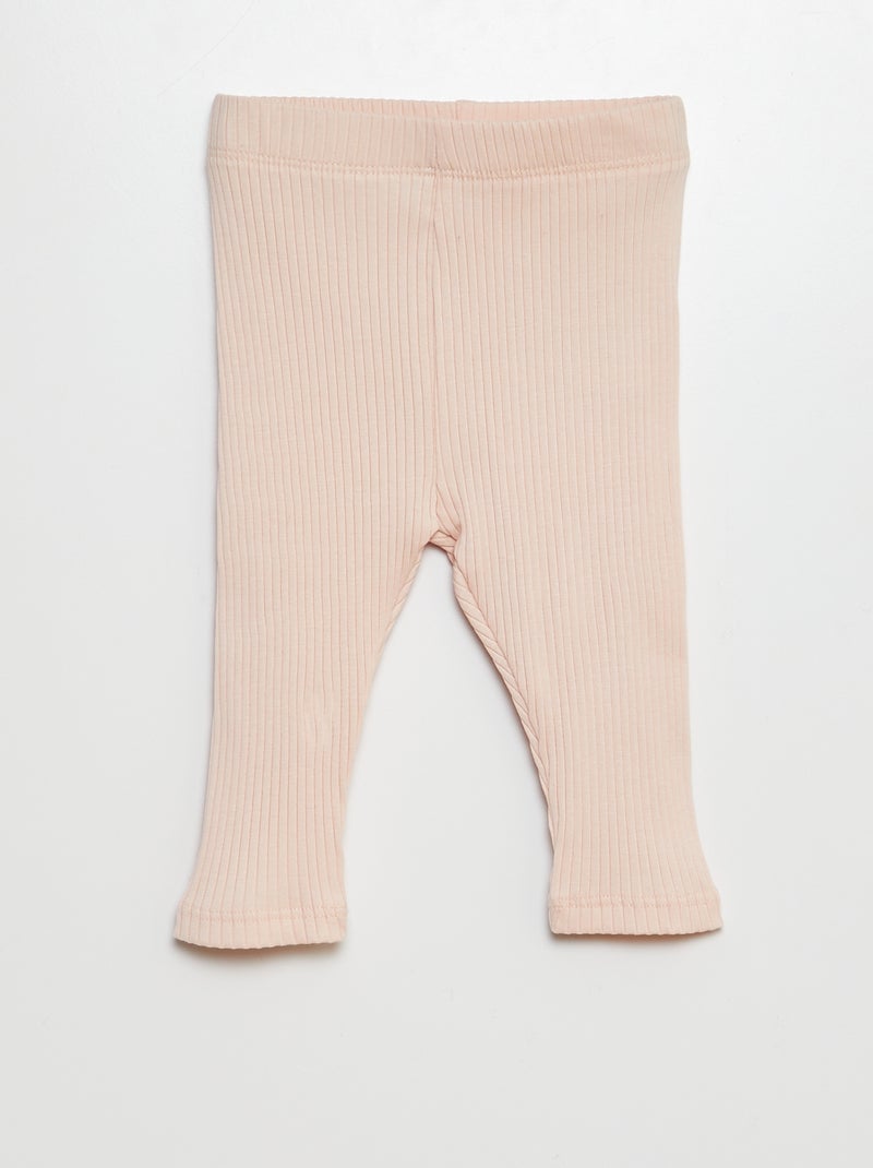 Set di 3 leggings a coste ROSA - Kiabi