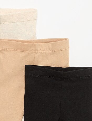 Set di 3 leggings in jersey a tinta unita