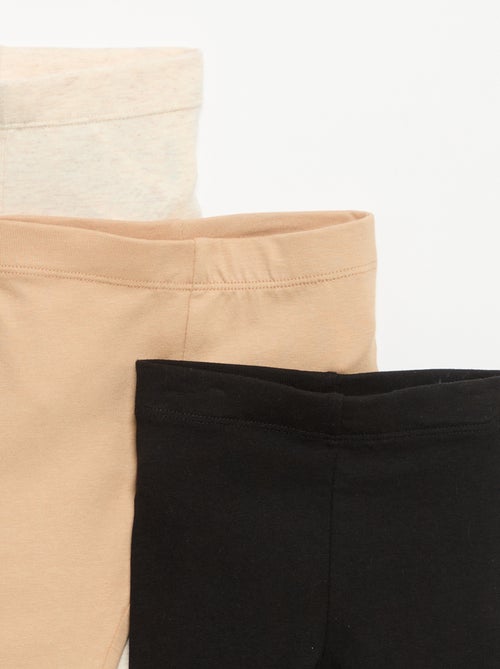 Set di 3 leggings in jersey a tinta unita - Kiabi