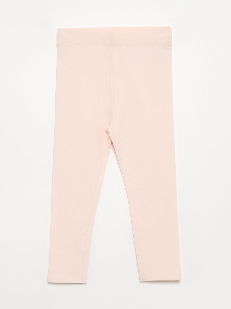 Set di 3 leggings in jersey a tinta unita Rosa - Kiabi