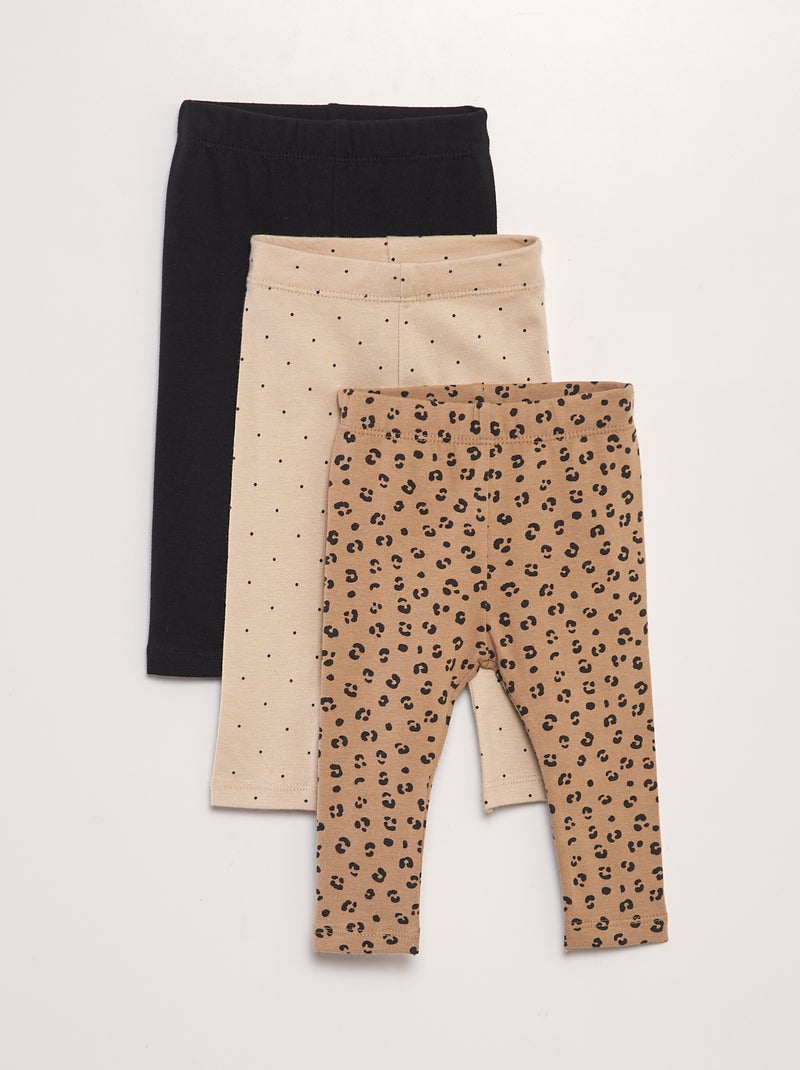 Set di 3 leggings in jersey BEIGE - Kiabi