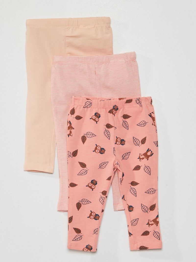 Set di 3 leggings rosa - Kiabi