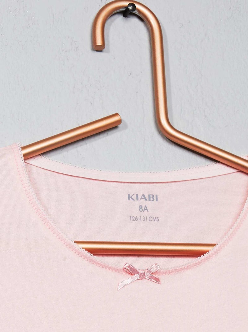 Set di 3 magliette in cotone bianco/rosa - Kiabi