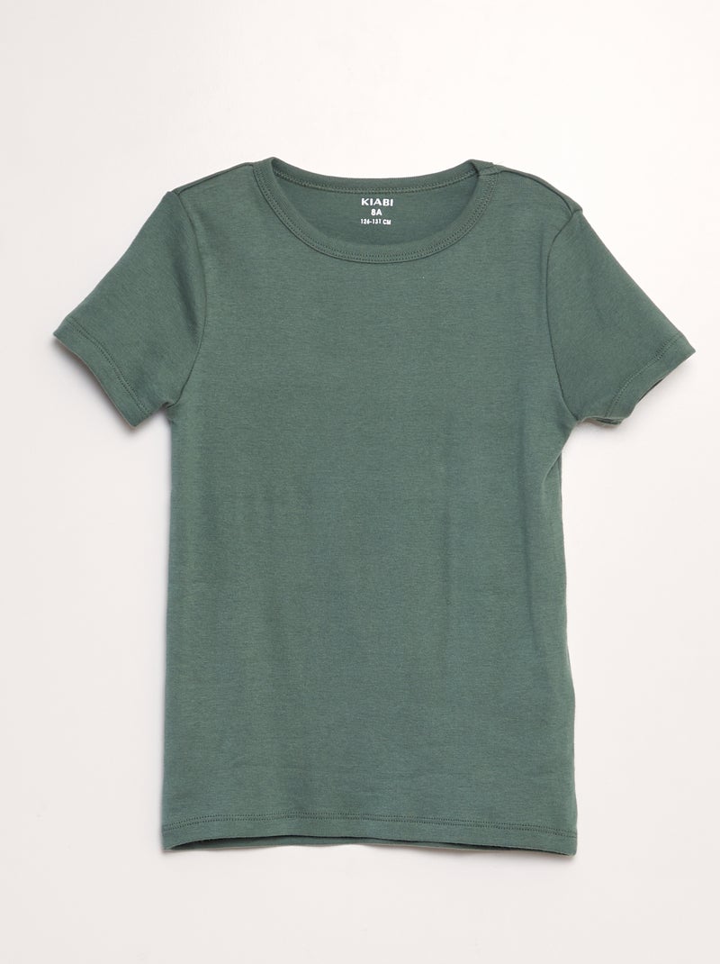 Set di 3 magliette intime a maniche corte VERDE - Kiabi