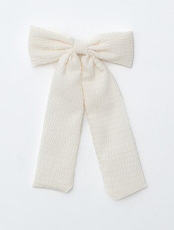 Set di 3 mollette a coccodrillo con fiocco fantasia e nastro