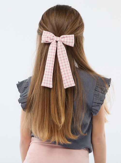 Set di 3 mollette a coccodrillo con fiocco fantasia e nastro - Kiabi