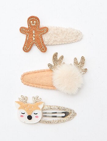 Set di 3 mollette a scatto 'Natale'
