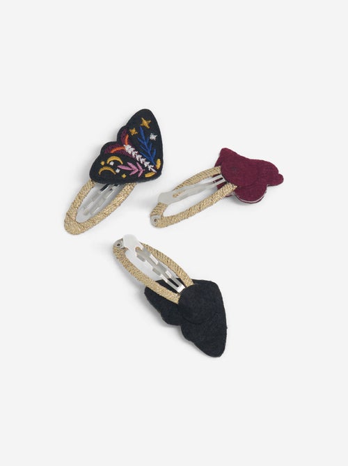 Set di 3 mollette clic clac 'farfalle e design fantasia' - Kiabi