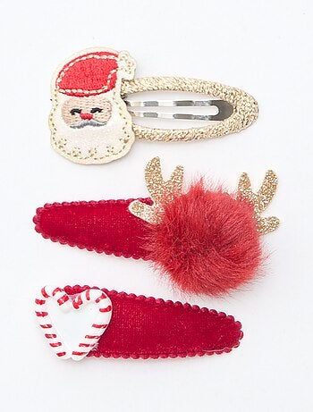 Set di 3 mollette a scatto 'Natale'