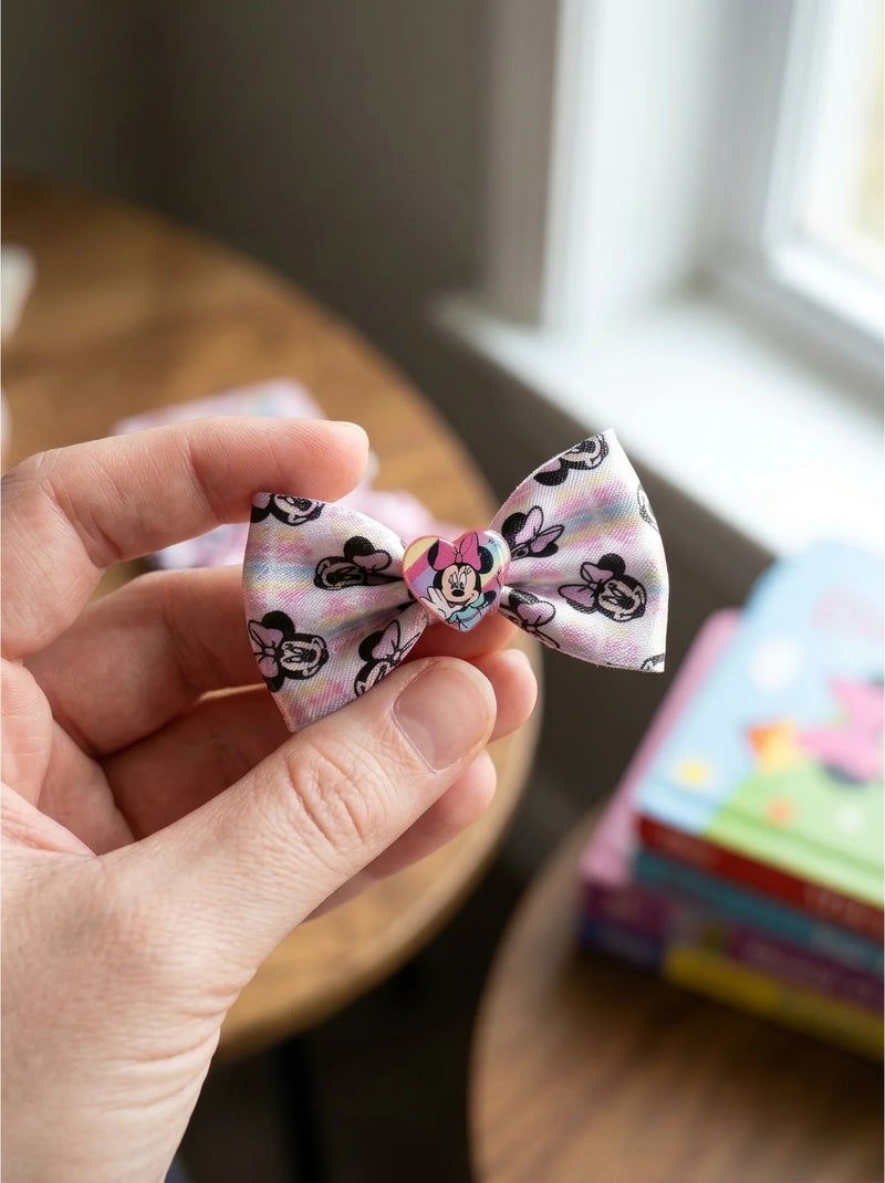 Set di 3 mollette per capelli fiocco in resina minnie disney Rosa - Kiabi