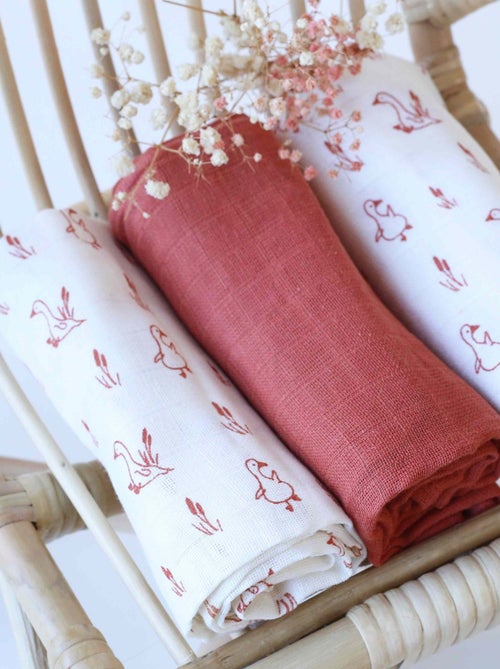 Set di 3 mussole 70x70 - Kiabi Set di 3 mussole 70x70 - Kiabi