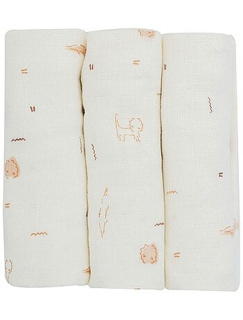 Set di 3 mussole in cotone per neonati