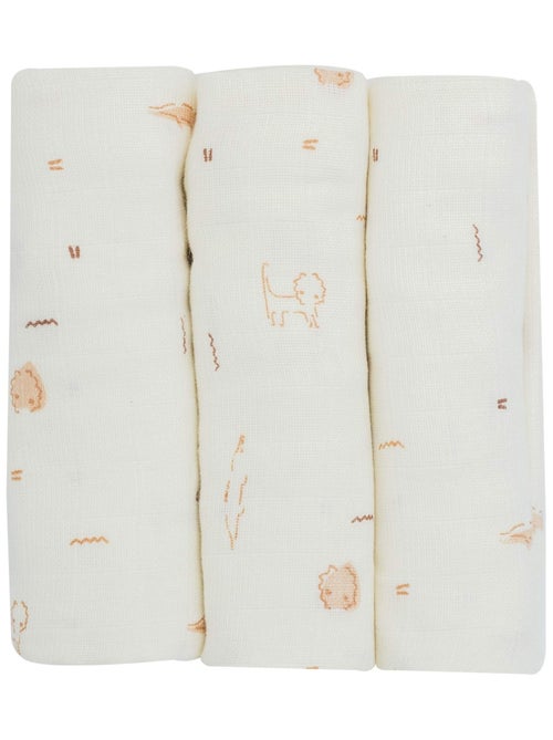 Set di 3 mussole in cotone per neonati - Kiabi