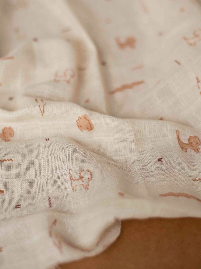 Set di 3 mussole in cotone per neonati Beige - Kiabi
