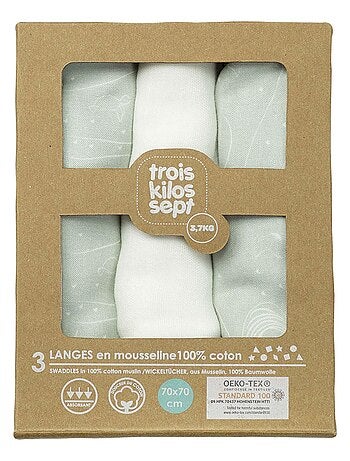 Set di 3 mussole OEKO-TEX® STANDARD 100