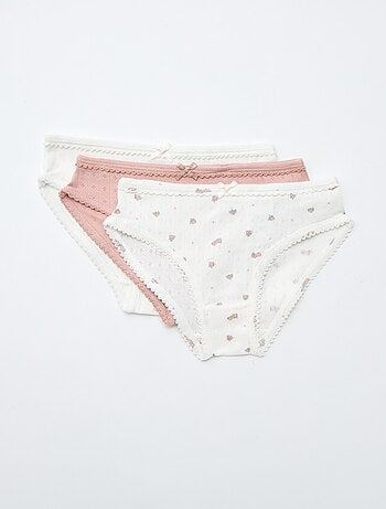 Set di 3 mutandine in maglia operata