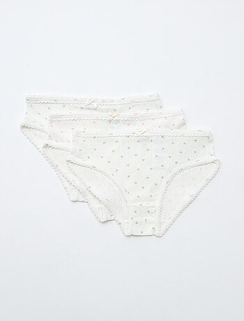 Set di 3 mutandine in maglia operata
