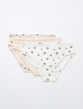 Set di 3 mutandine in maglia operata