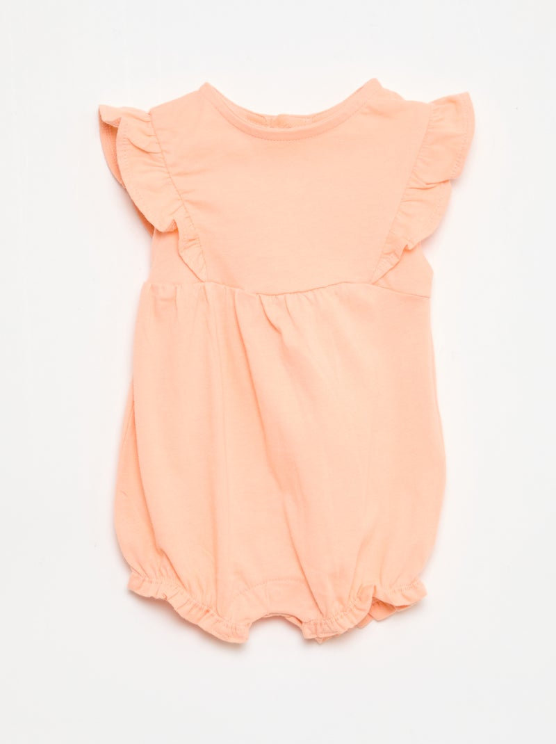 Set di 3 pagliaccetti tinta unita e con volant Arancione - Kiabi