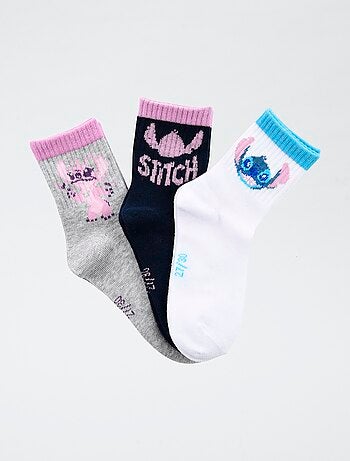 Set di 3 paia di calze 'Disney' 'Stitch' in cotone