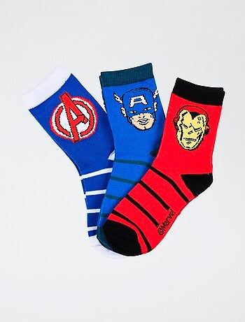 Set di 3 paia di calze 'Marvel' 'Avengers' in cotone