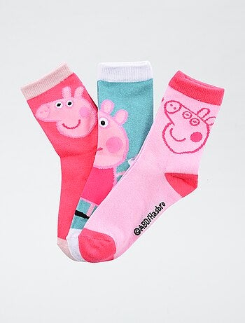 Set di 3 paia di calzini 'Peppa Pig' in cotone