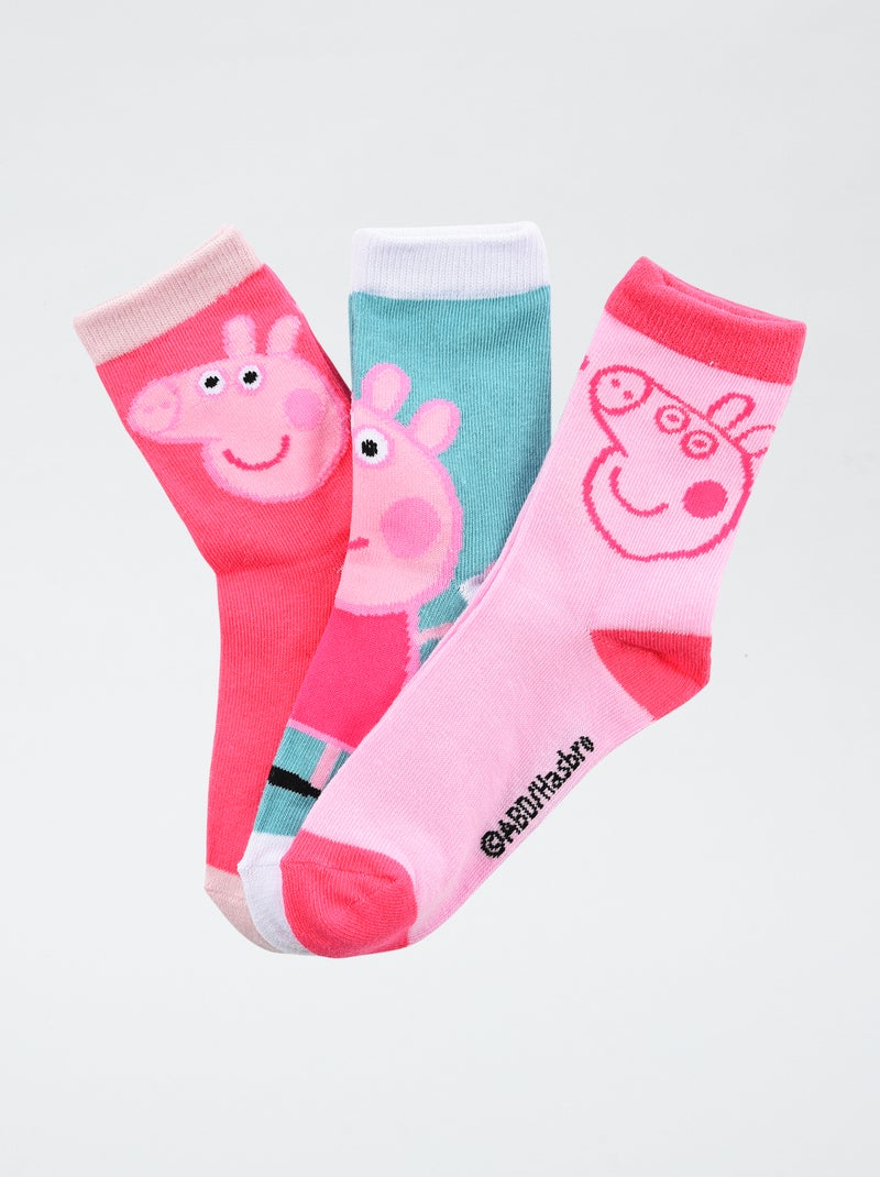 Set di 3 paia di calze 'Peppa Pig' in cotone Rosa - Kiabi