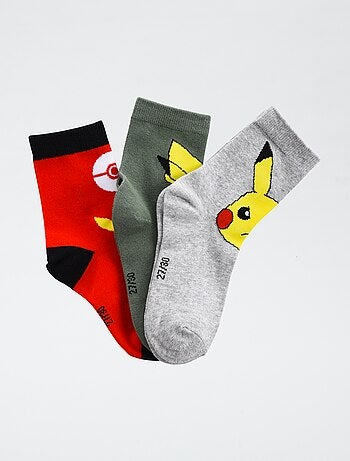 Set di 3 paia di calze 'Pokémon' in cotone
