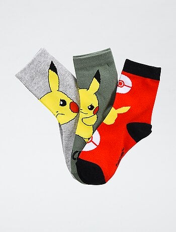 Set di 3 paia di calze 'Pokémon' in cotone