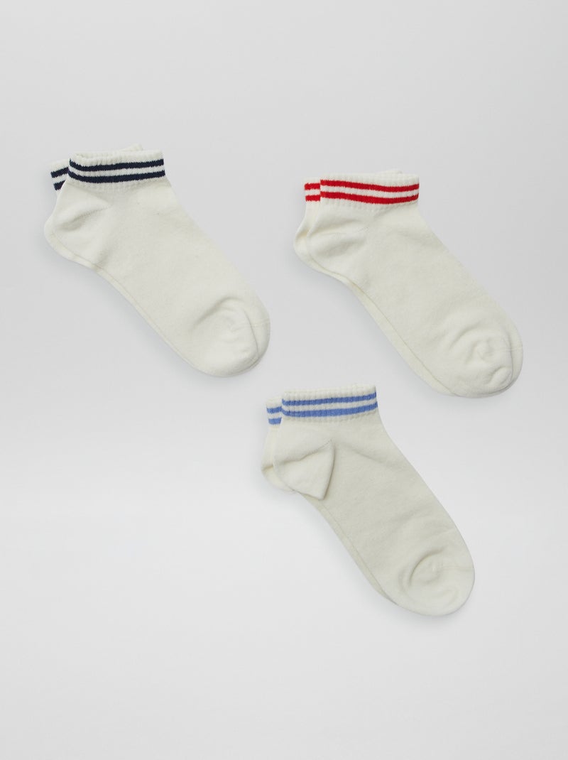 Set di 3 paia di calzini a righe BIANCO - Kiabi